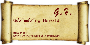 Gömöry Herold névjegykártya